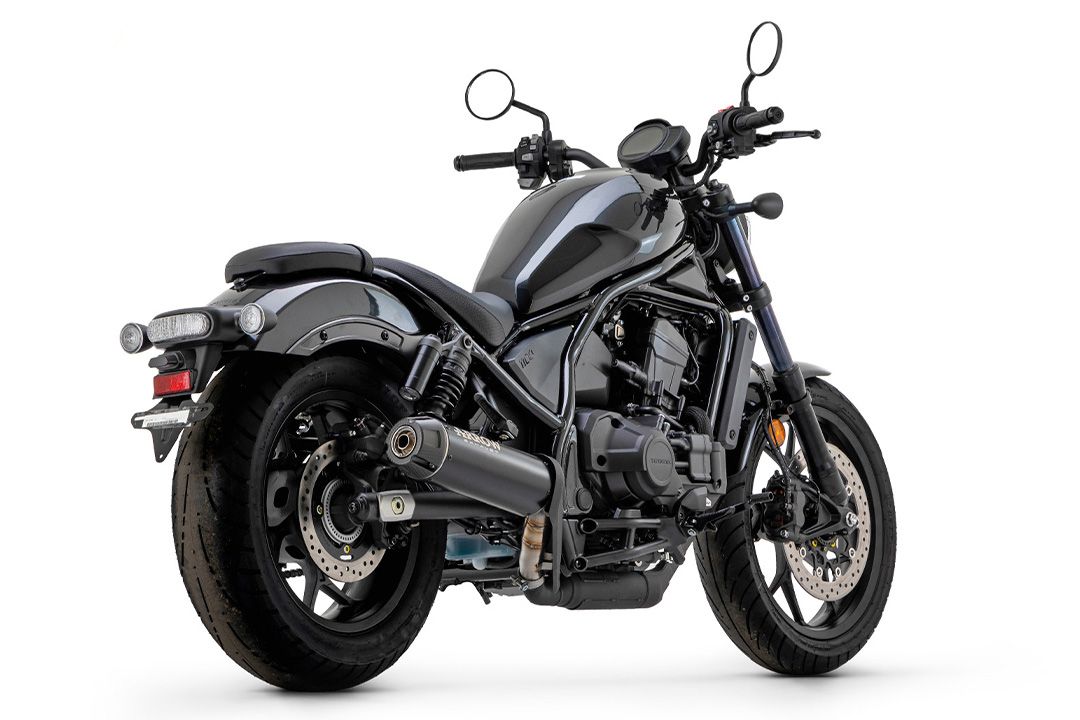 ARROW Échappement REBEL DARK Slip-On avec embout en carbone pour Honda CMX 1100 Rebel (21-25)