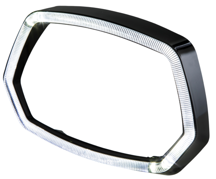 Anneau de lampe noir brillant LED anneau lumineux pour Vespa Sprint 50ccm 2T/4T ('13-'18)