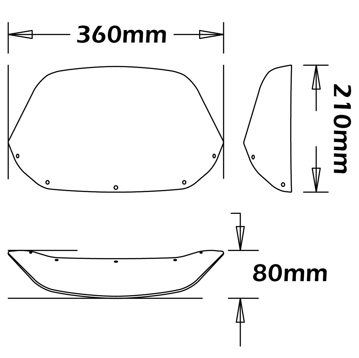 Pare-brise type original - hauteur 210 mm pour Honda Africa Twin 750