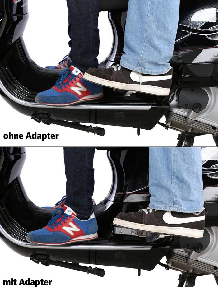 Adaptateur de repose-pieds passager pour Vespa GTS/GTS Super/GTV/GT 60/GT/GT L 125-300ccm, orange mat