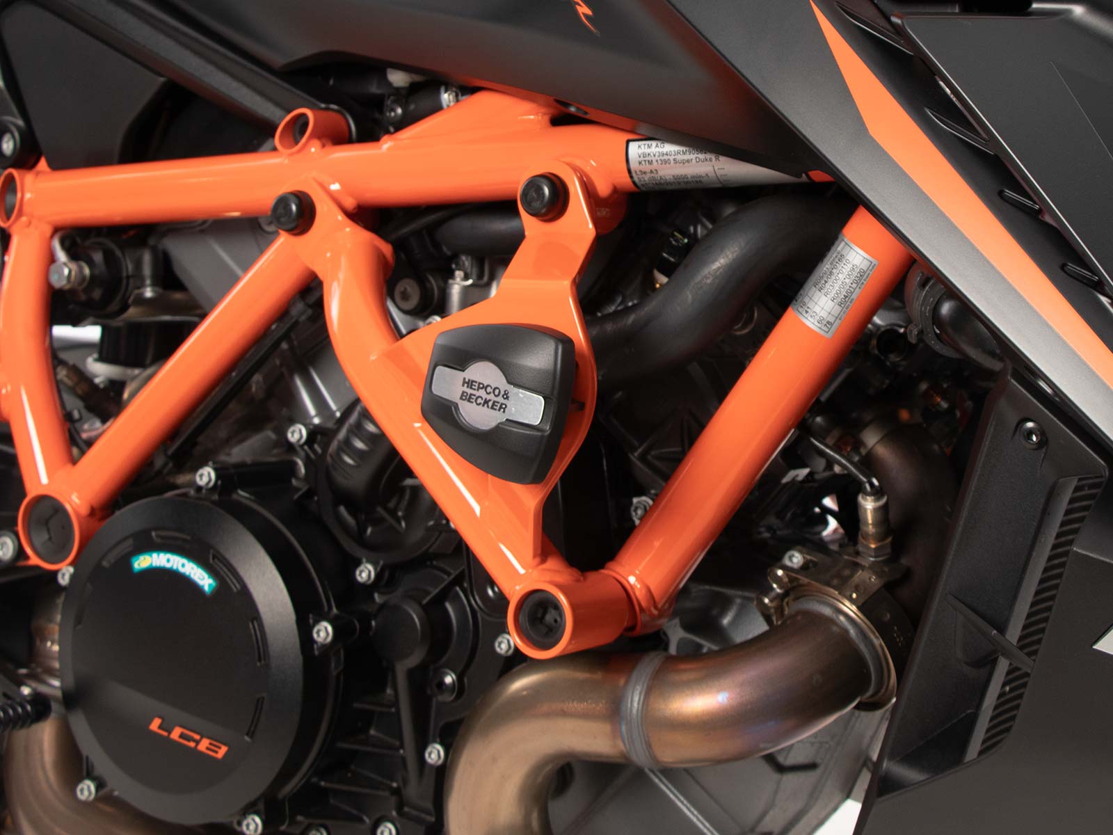 Arceau de protection moteur avec protectionpad orange pour KTM 1390 Super Duke R / EVO (24-)