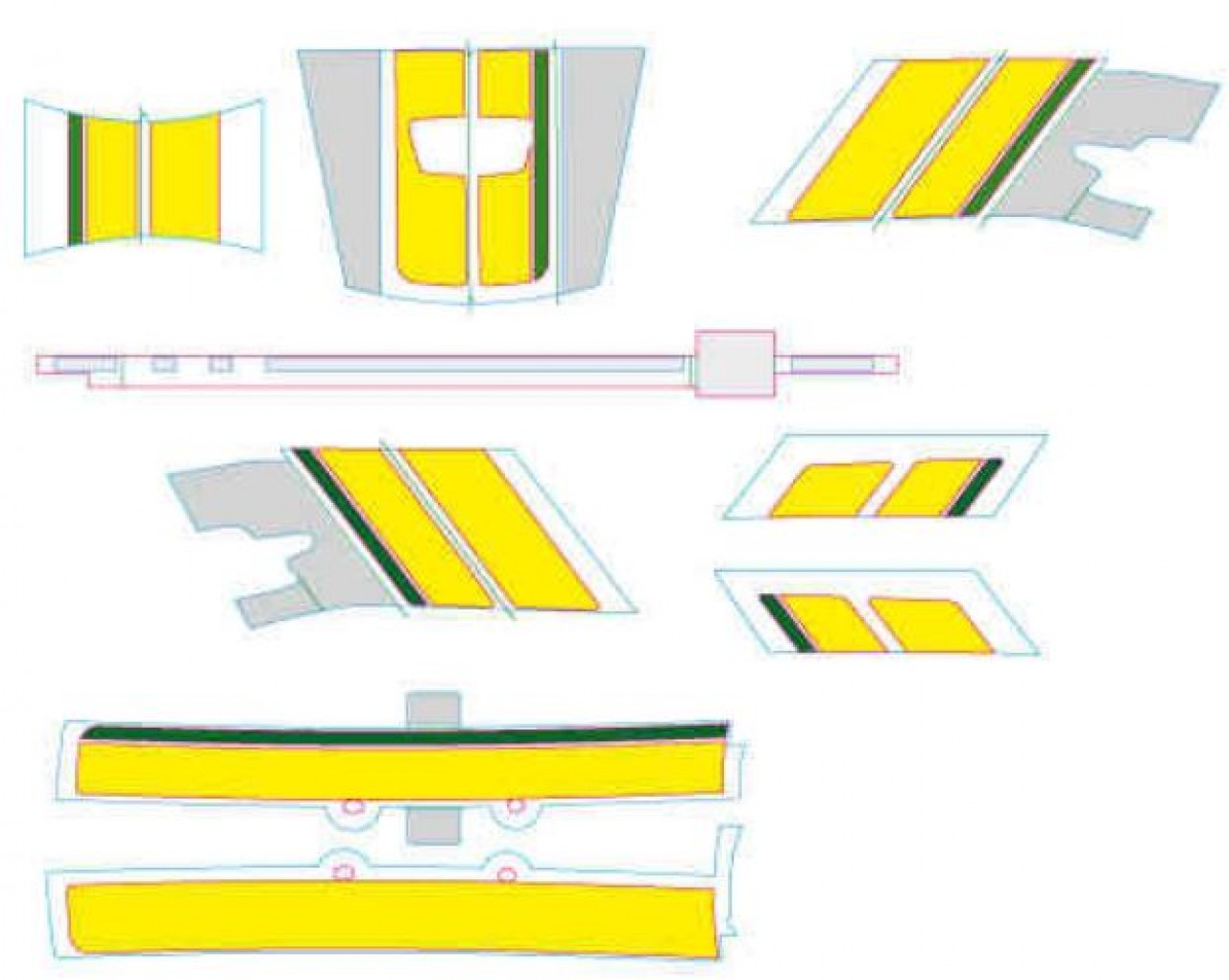 Kit de décoration, Vespa GTS Racing Sixties - Jaune