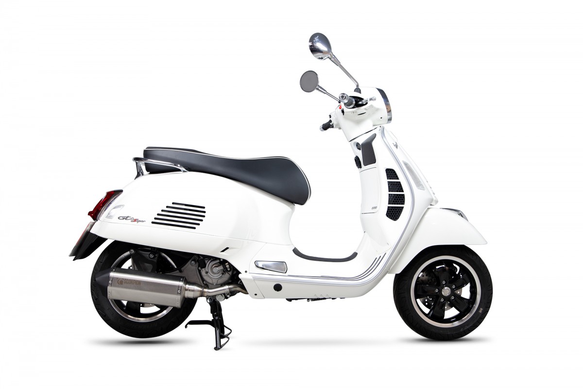 Échappement sport Scorpion "Red Power" argent pour Vespa GTS/GTS Super/GTV 300ccm HPE (`20-) Euro 5