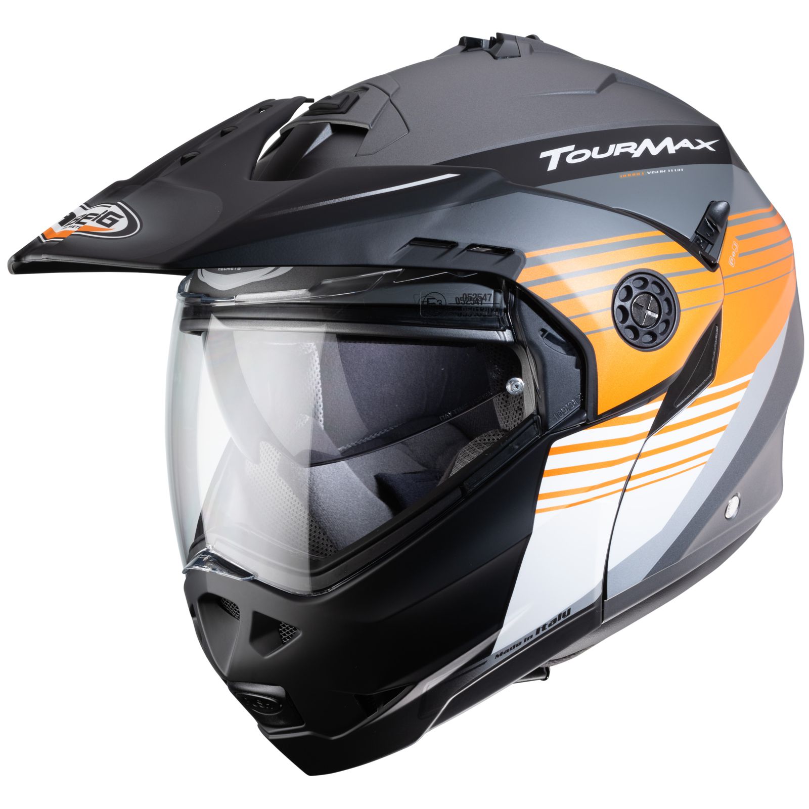 Caberg casque Tourmax Titan, mat-gun/orange-blanc