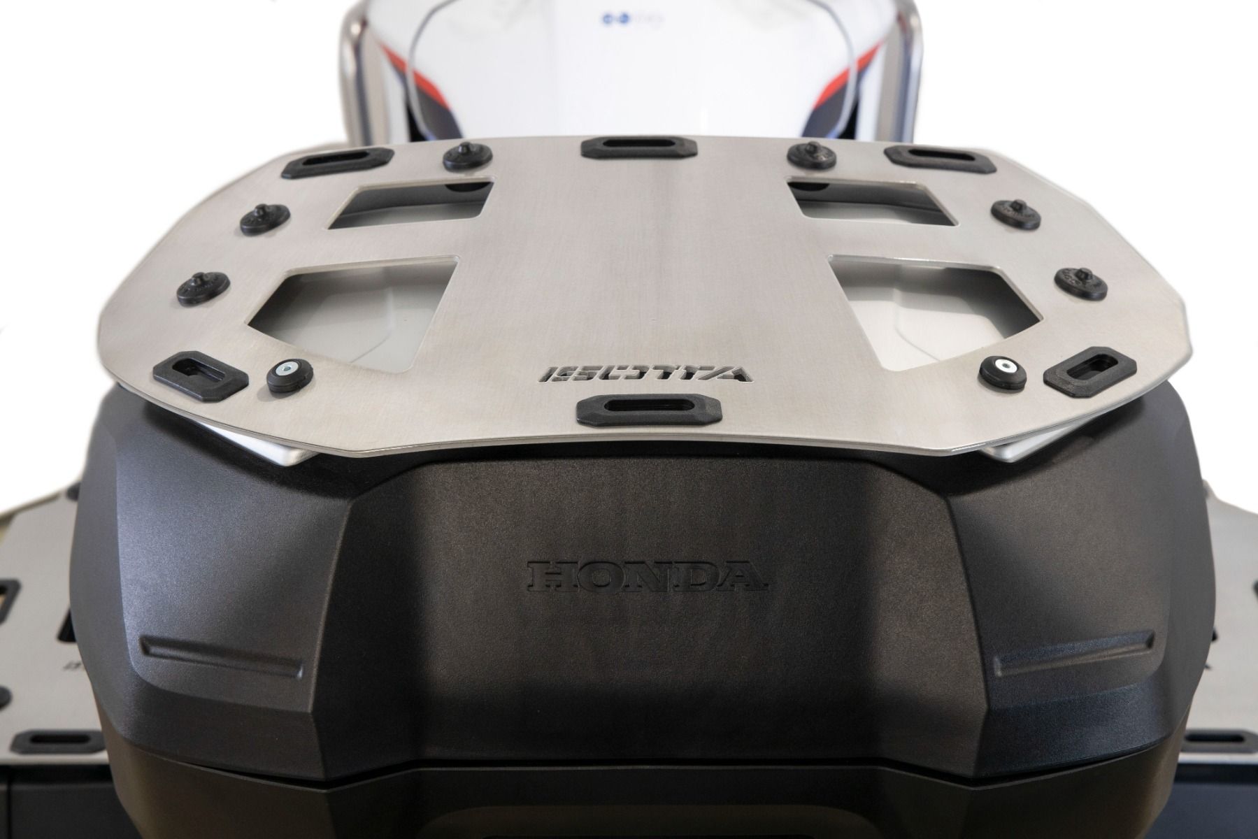 Porte-bagages pour topcase Honda XL 750 Transalp /NT 1100 /ADV 750 /NC 750 X, alu brossé poli