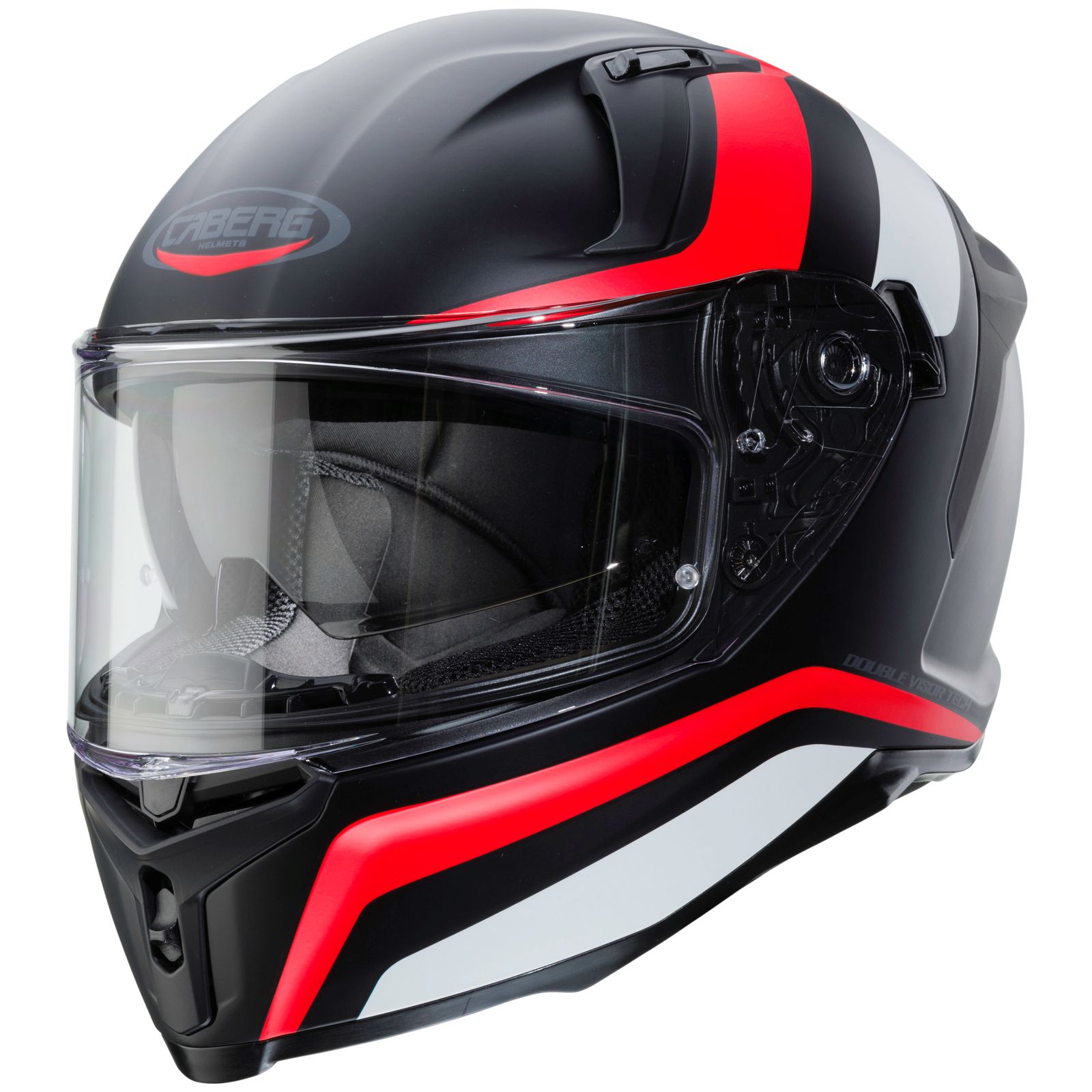 Caberg casque Avalon Blast, noir mat/blanc-rouge