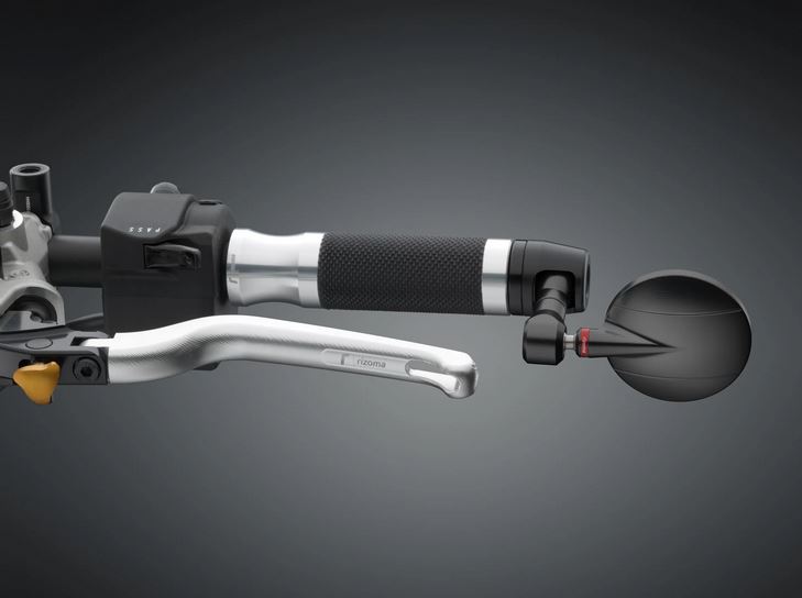 Rétroviseur d'extrémité de guidon RIZOMA "SPY-R" Ø 94.5 mm gauche ou droite pour Vespa, noir anodisé