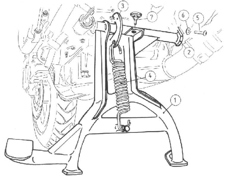 Béquille principale noire pour Honda CBF 500 (04-08) Hepco & Becker