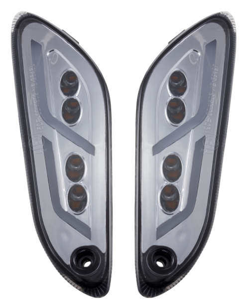 Kit clignotants avant & arrière pour Vespa Primavera/Sprint 125-150ccm 2T/4T AC, teinté