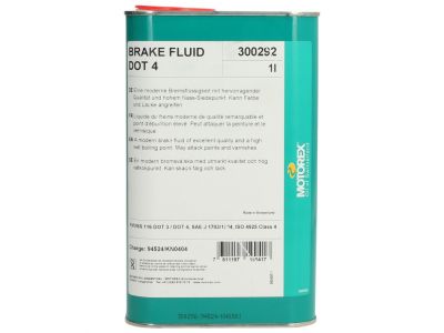 Liquide de frein Motorex, DOT 4, 1 l, transparent, lot de 12