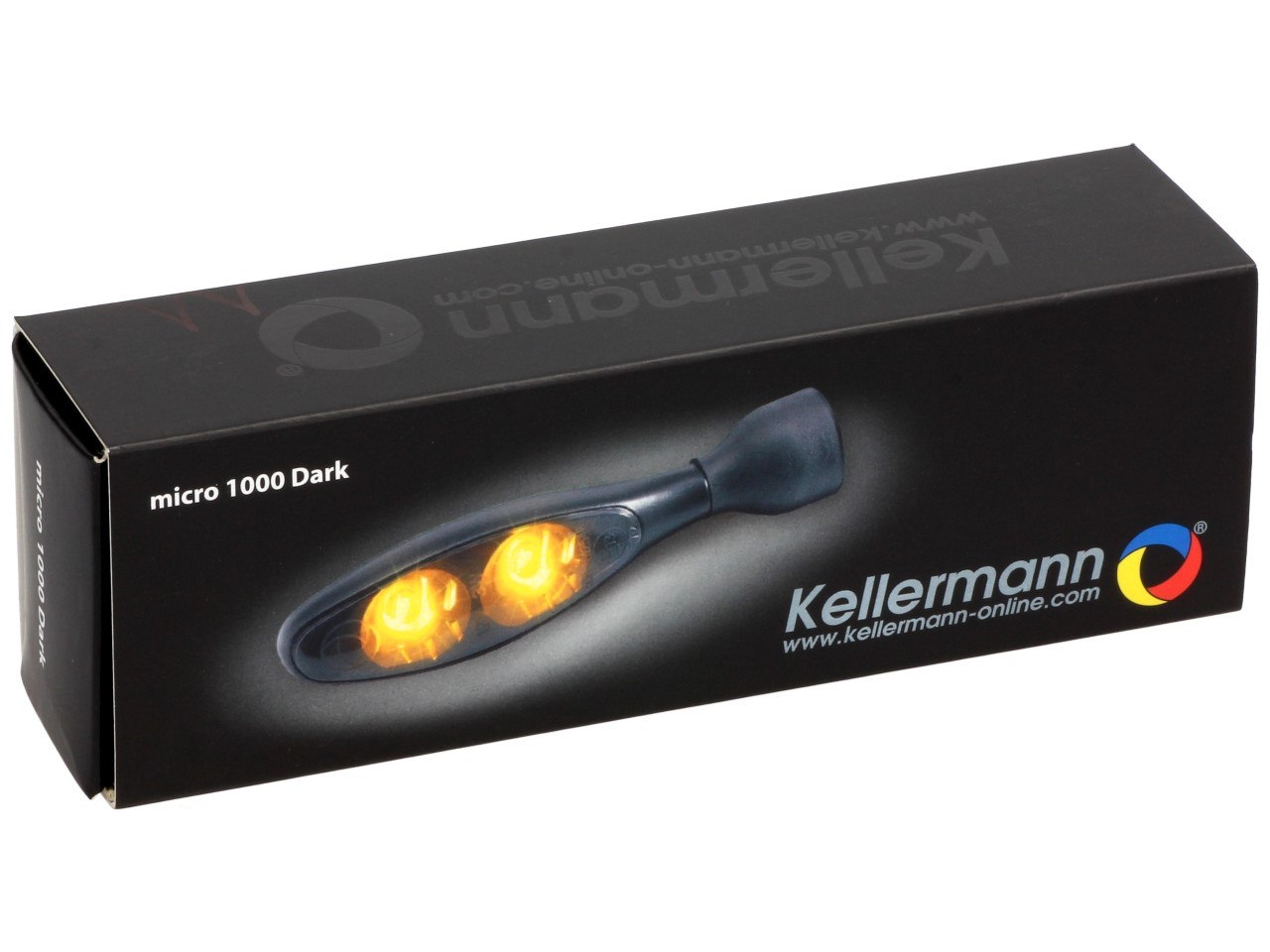 Clignotants Kellermann, Micro 1000 LED Dark, acier, LED, V/H, G/D, 12 V, noir satiné, M8x20