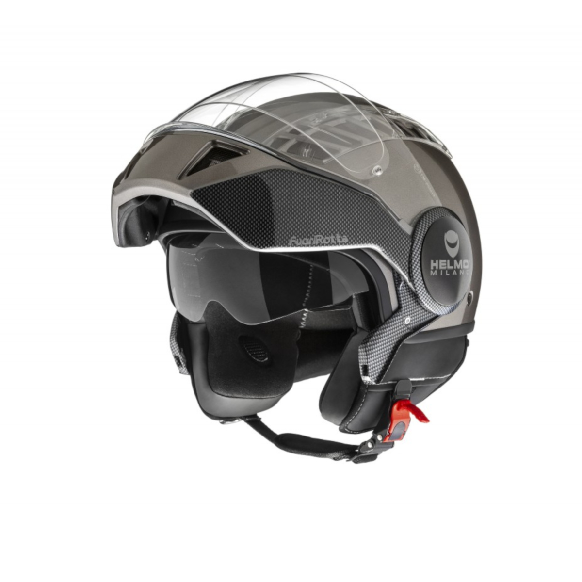 Helmo Milano Full casque jet, FuoriRotta, gris brillant