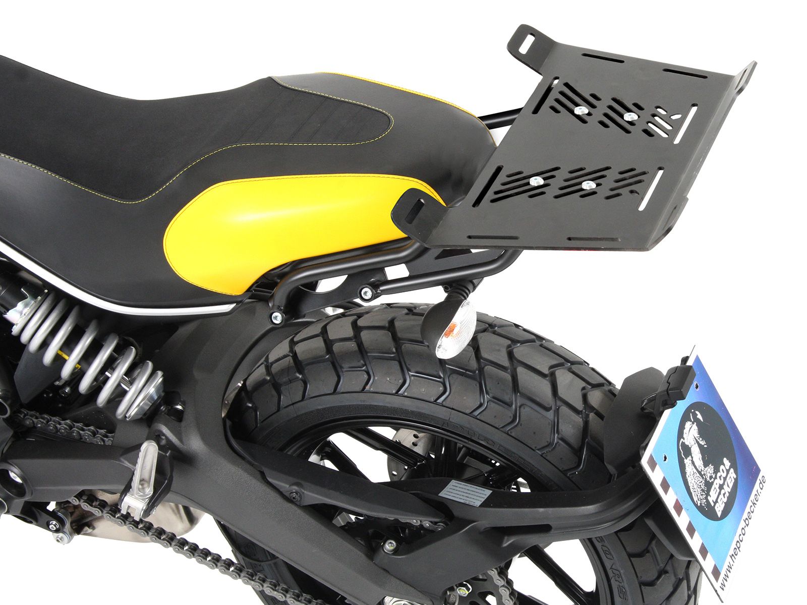 Elargisseur de porte-bagages noir pour Ducati Scrambler 800 (15-18) Hepco & Becker