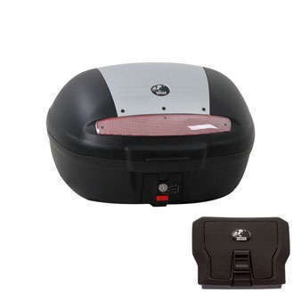 Journey Topcase 50 argent incl. palette topcase universelle pour supports étrangers Hepco & Becker