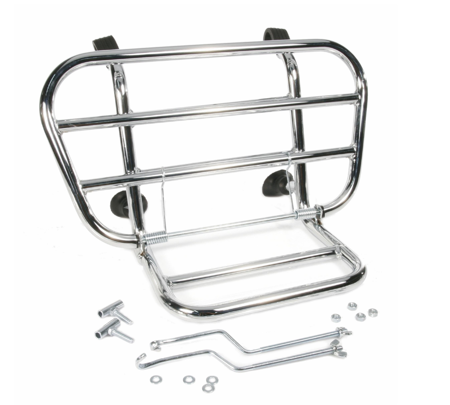 Porte-bagages avant pour Vespa PX 80-200ccm, pliable, chrome