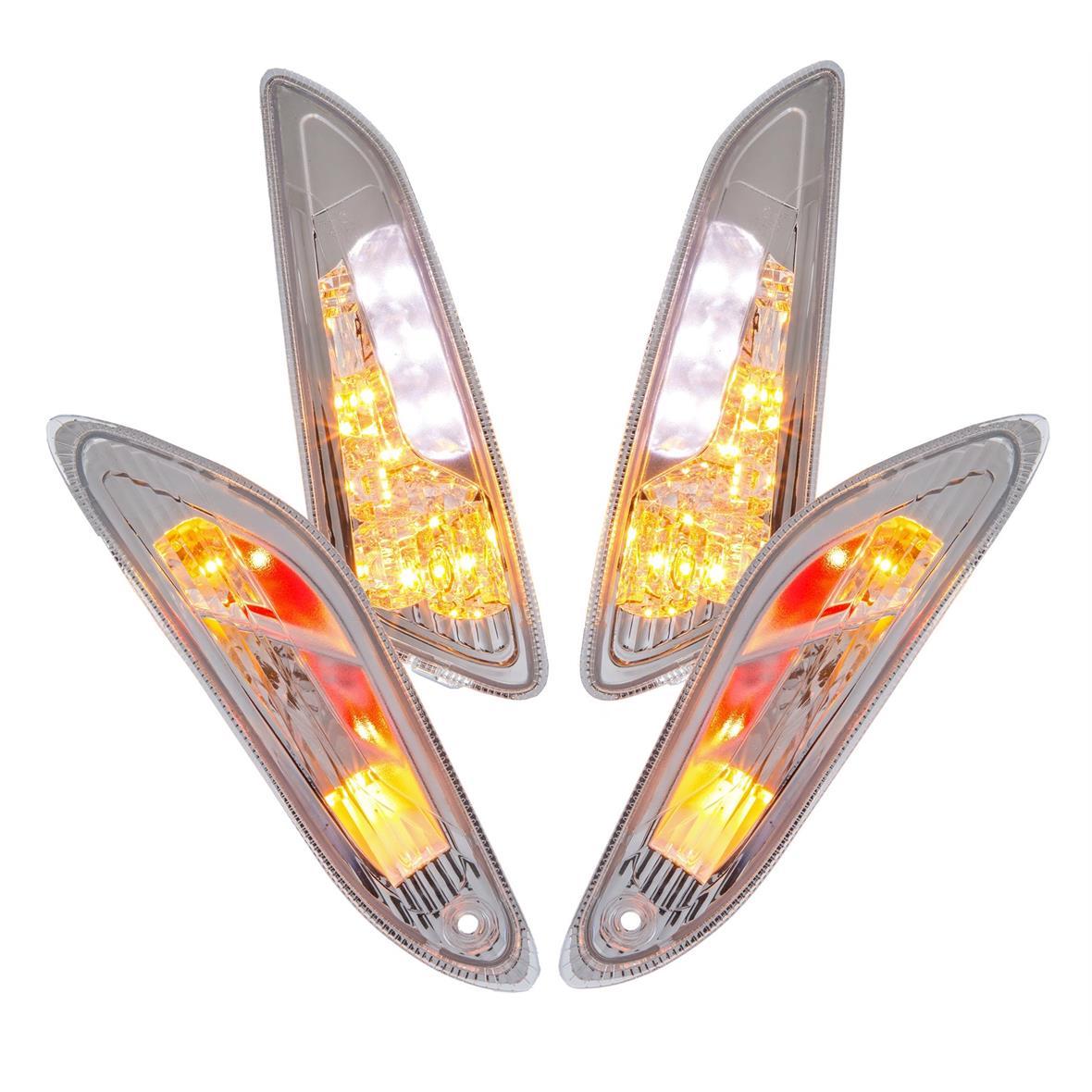 Jeu de clignotants LED clair pour Vespa Primavera/Sprint 50ccm 2T/4T