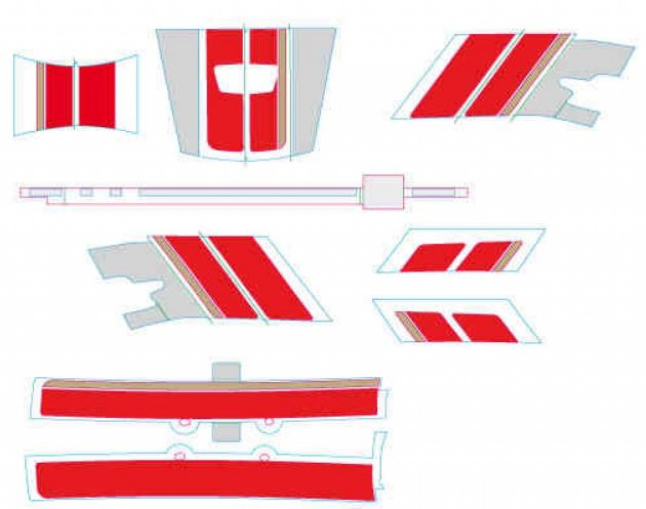 Kit de décoration, Vespa GTS Racing Sixties - Rouge