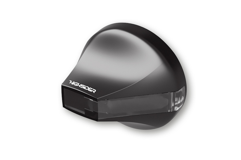 HIGHSIDER Pro Flight LED Clignotants de guidon Boîtier noir / Lentille gris fumée (paire), Avant