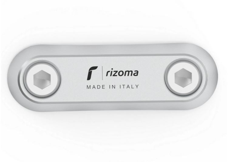 Cache fileté RIZOMA étrier de maintien passager pour Vespa GTS/GTS Super/GTV/Primavera, argenté