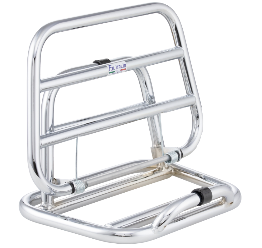 Porte-bagages arrière pour Vespa 946 3V i.e. 125cc, pliable, chrome