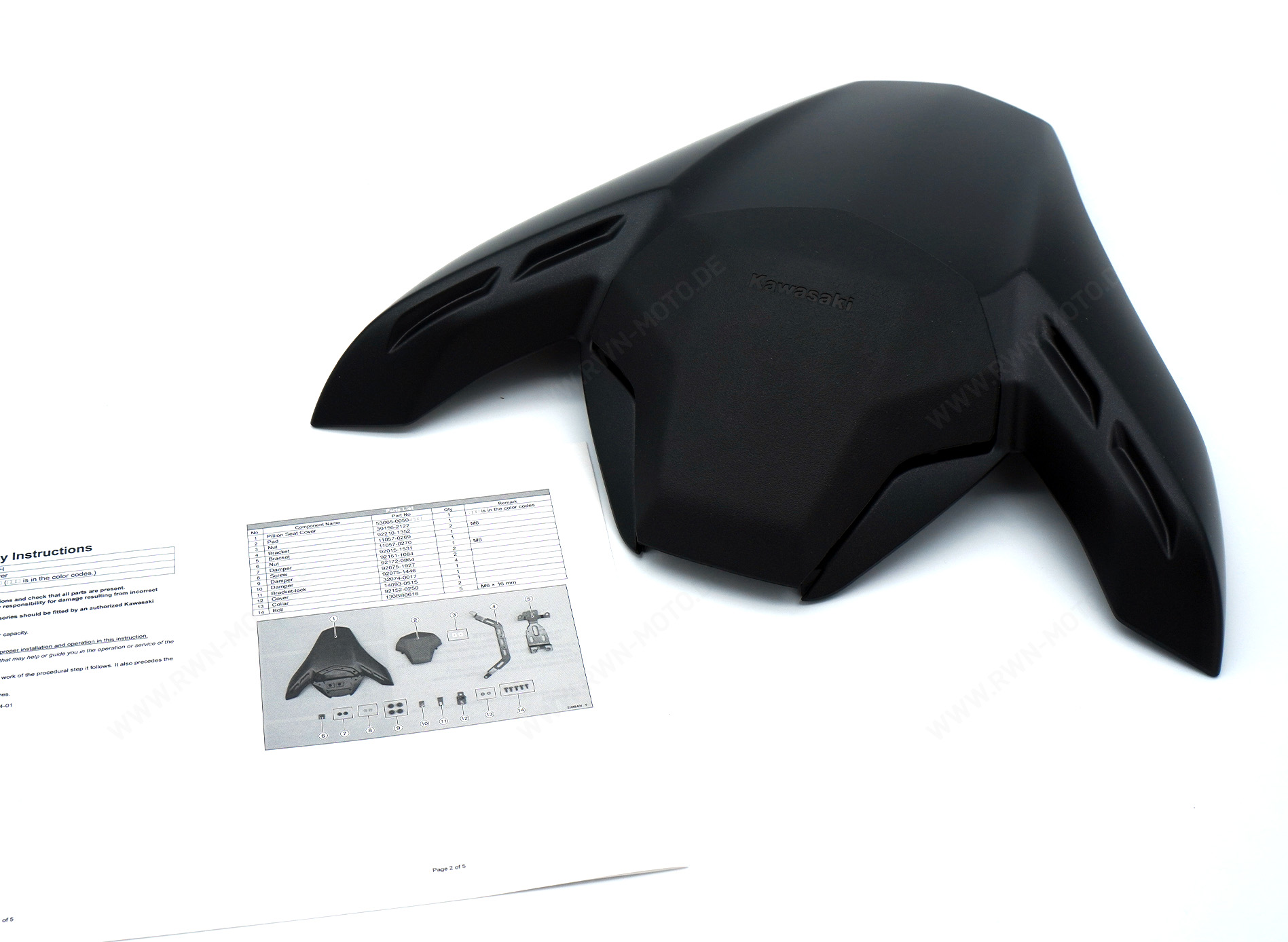 Couverture de passager Metallic Flat Spark Black Z900 2020 Original Kawasaki