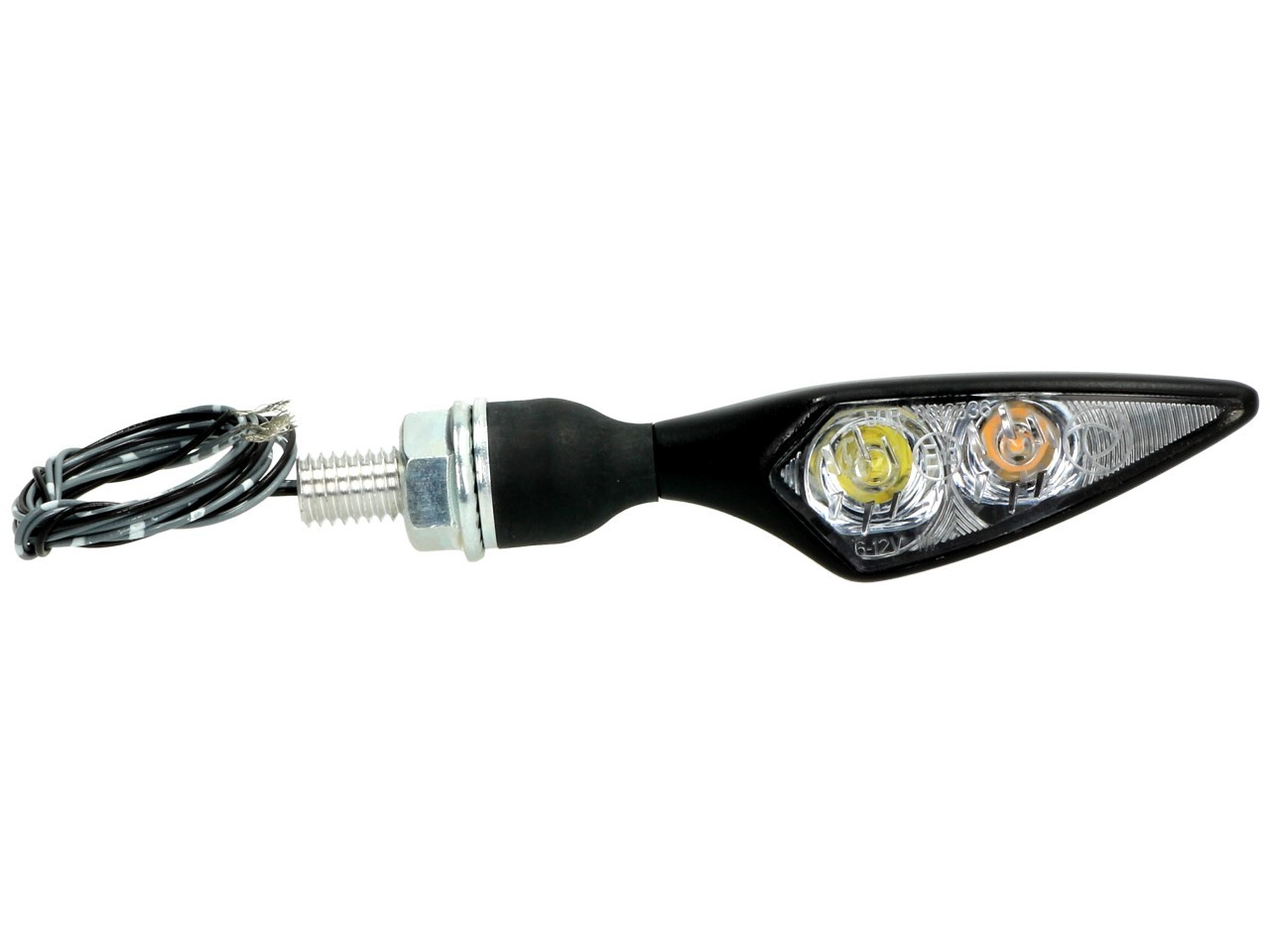 Clignotant Kellermann, Rhombus PL, acier, LED, avant gauche, 12 V, noir satiné, homologué E