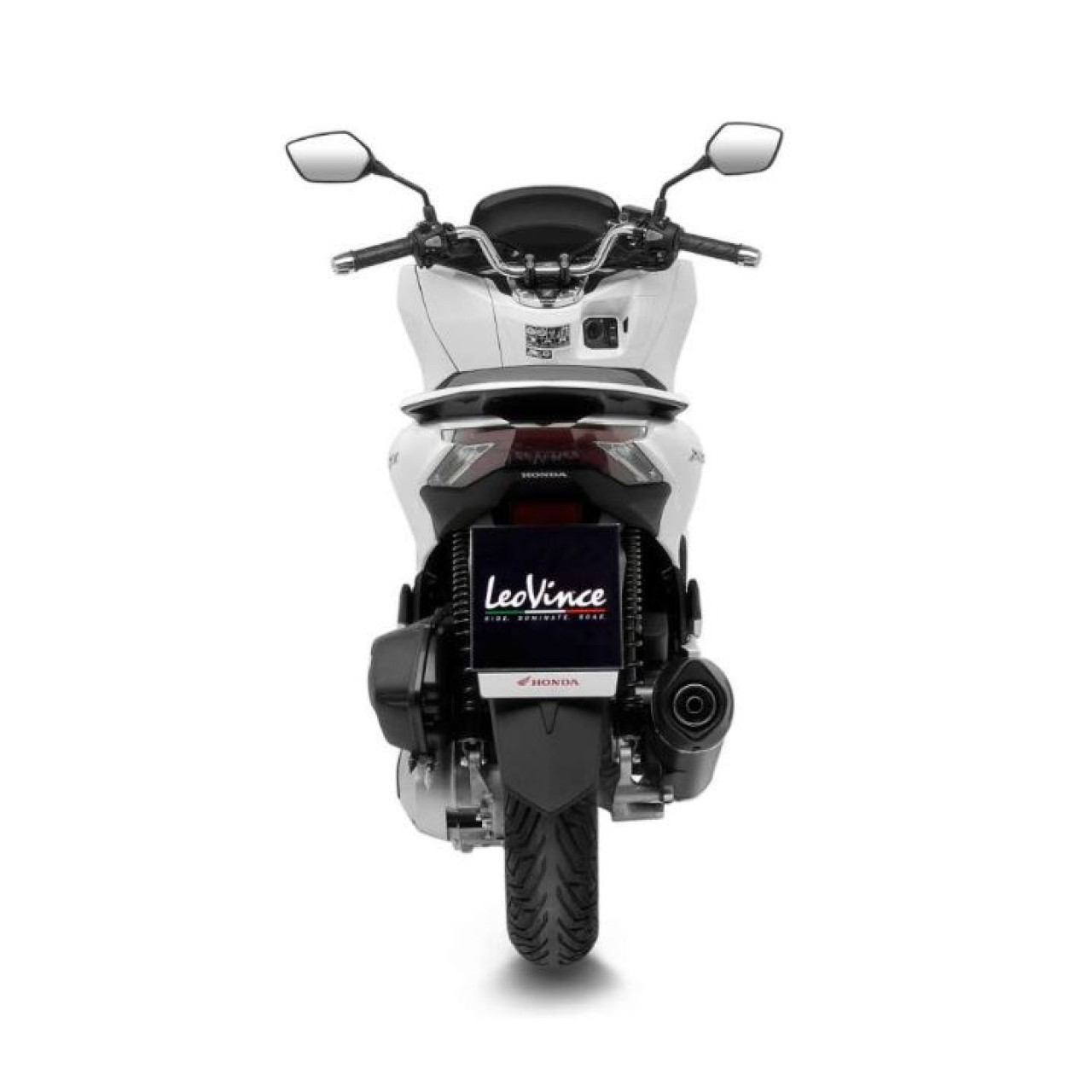 LeoVince système d’échappement complet SBK Nero pour Honda PCX 125, acier inoxydable noir, expertise E