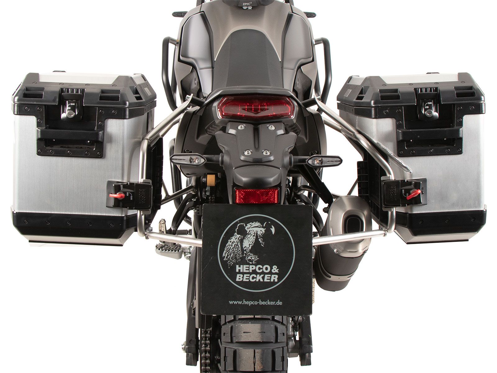 Kit de support de valises Cutout en acier inoxydable y compris kit de valises Xplorer Cutout argenté pour Yamaha Ténéré 700 (25-)