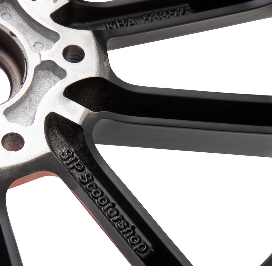 Jante avant/arrière 13" pour Vespa GTS/GTS Super/GTV/GT 60/GT/GT L 125-300cc, noir mat/rouge