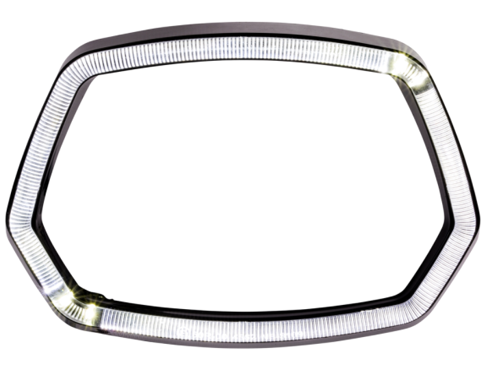 Anneau de lampe noir brillant LED anneau lumineux pour Vespa Sprint 50ccm 2T/4T ('13-'18)
