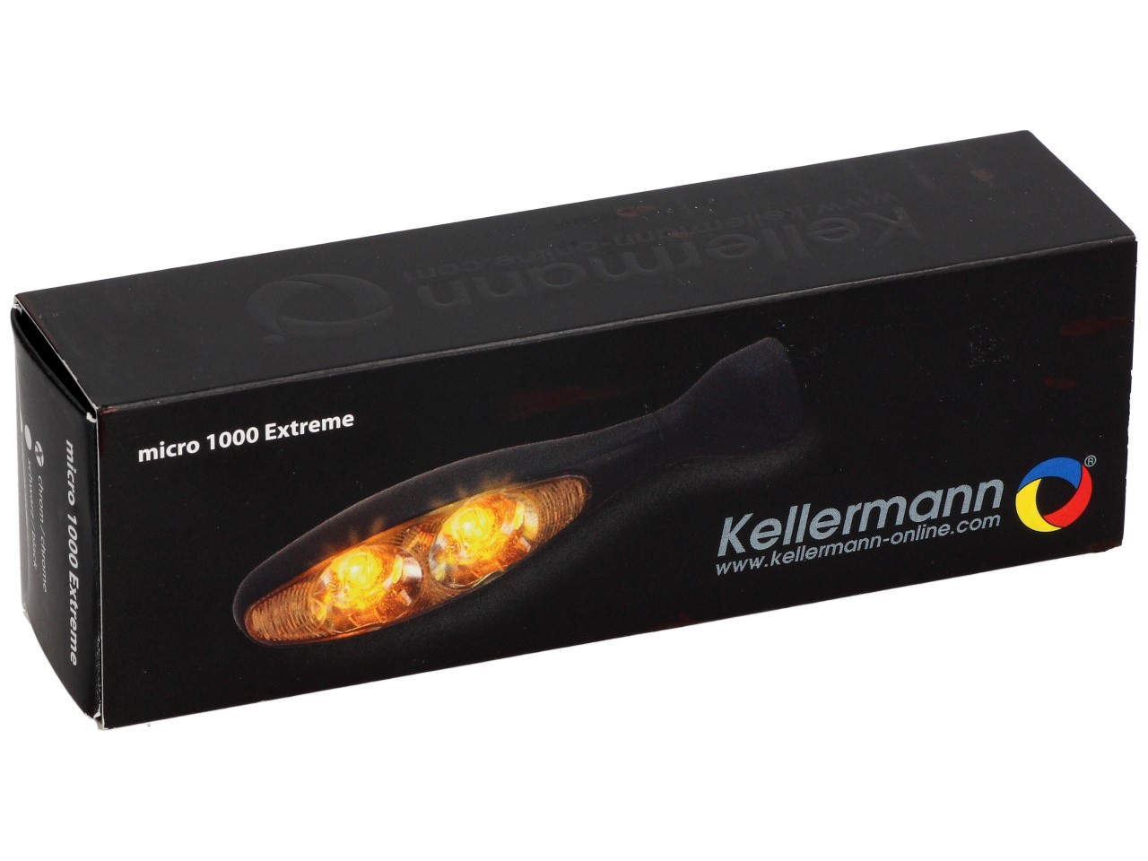 Clignotants Kellermann, Micro 1000 Extreme, acier, LED, V/H, G/D, 12 V, chrome brillant, M8x20