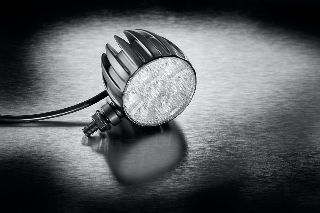 Kellermann Feu diurne avec feu de position et clignotant, Dayron, alu, LED, avant, 12 V, noir mat