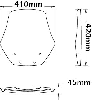 Pare-brise agrandi type original pour BMW R 1100 RS (92-01), fumé clair