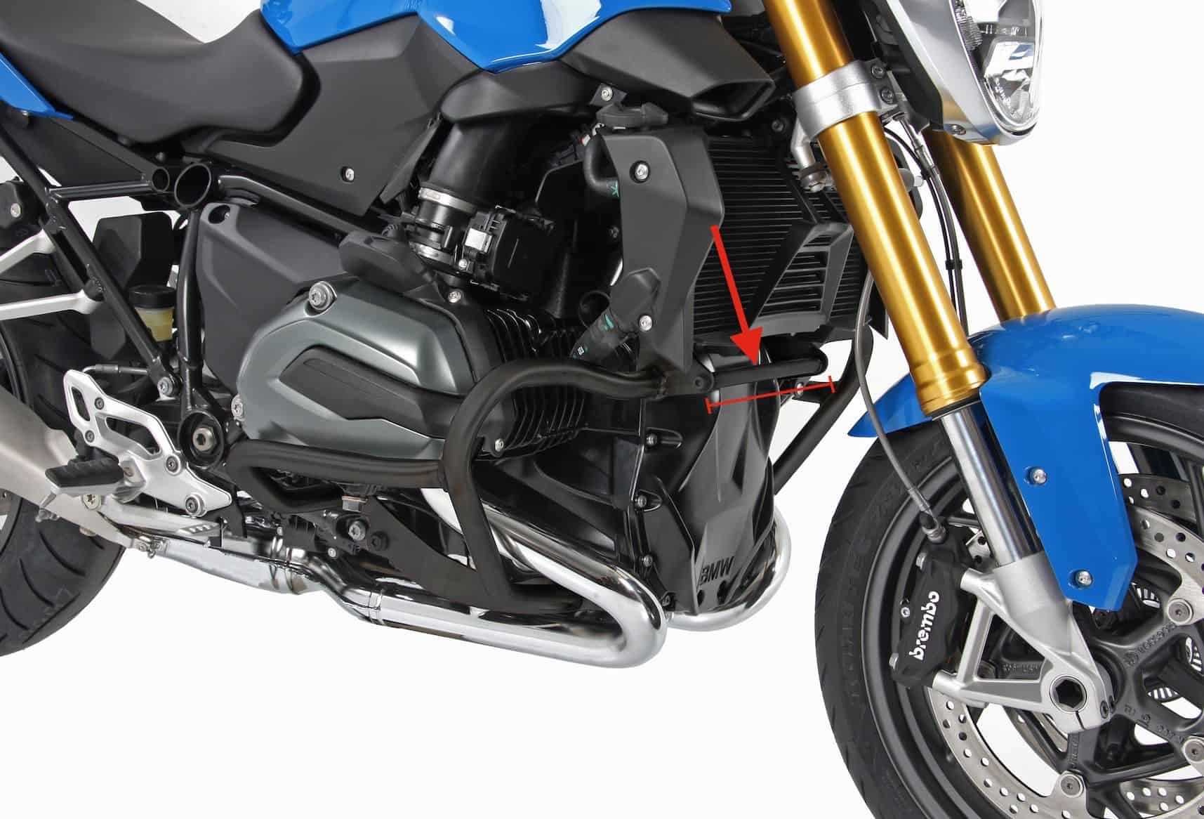 Entretoise de renfort noire pour barre de protection moteur pour BMW R 1200 GS LC (13-18) Hepco & Becker
