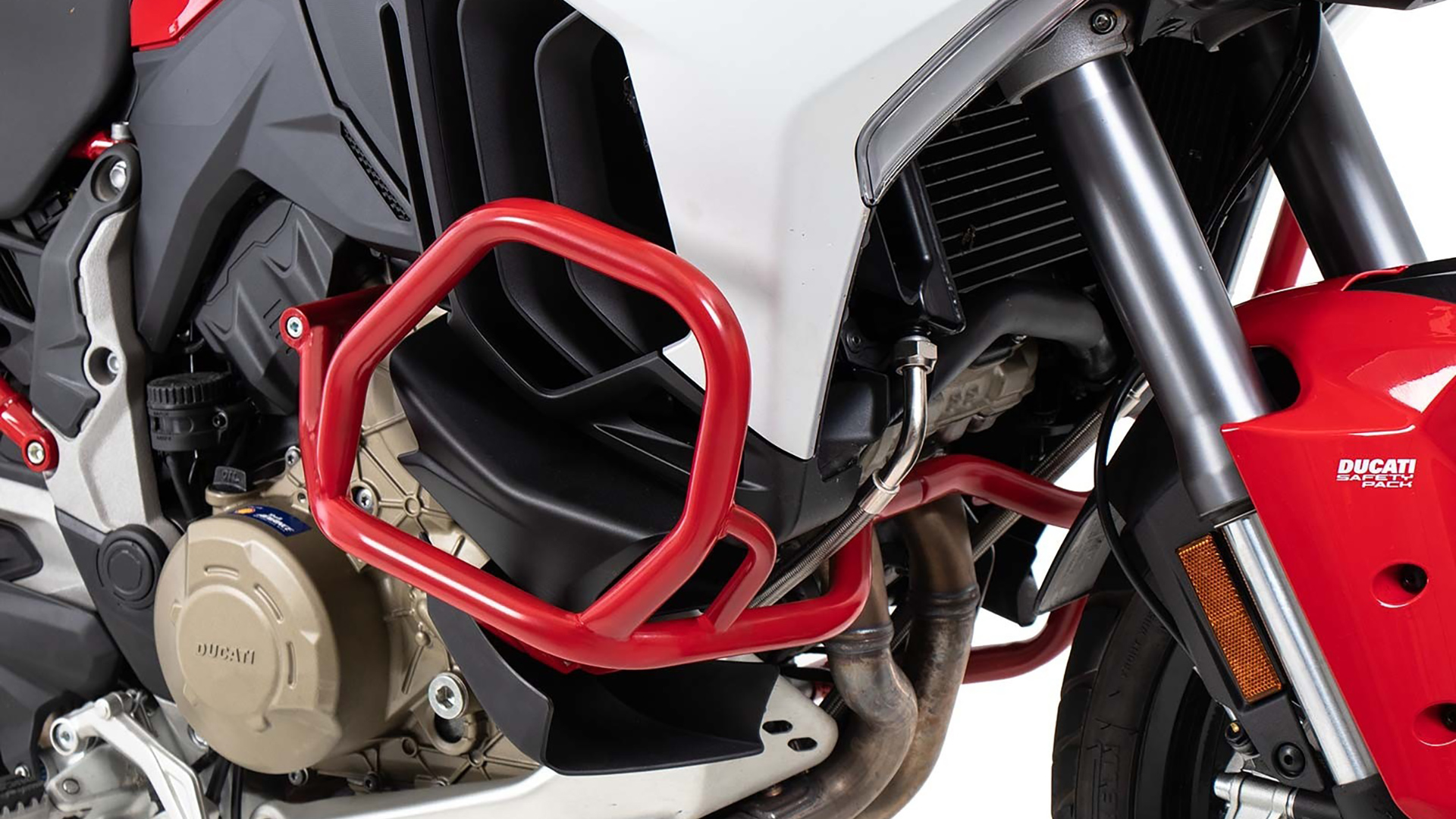 Arceau de protection moteur rouge pour Ducati Multistrada V4/S/S Sport/Pikes Peak (21-24) /Rally (23-24)