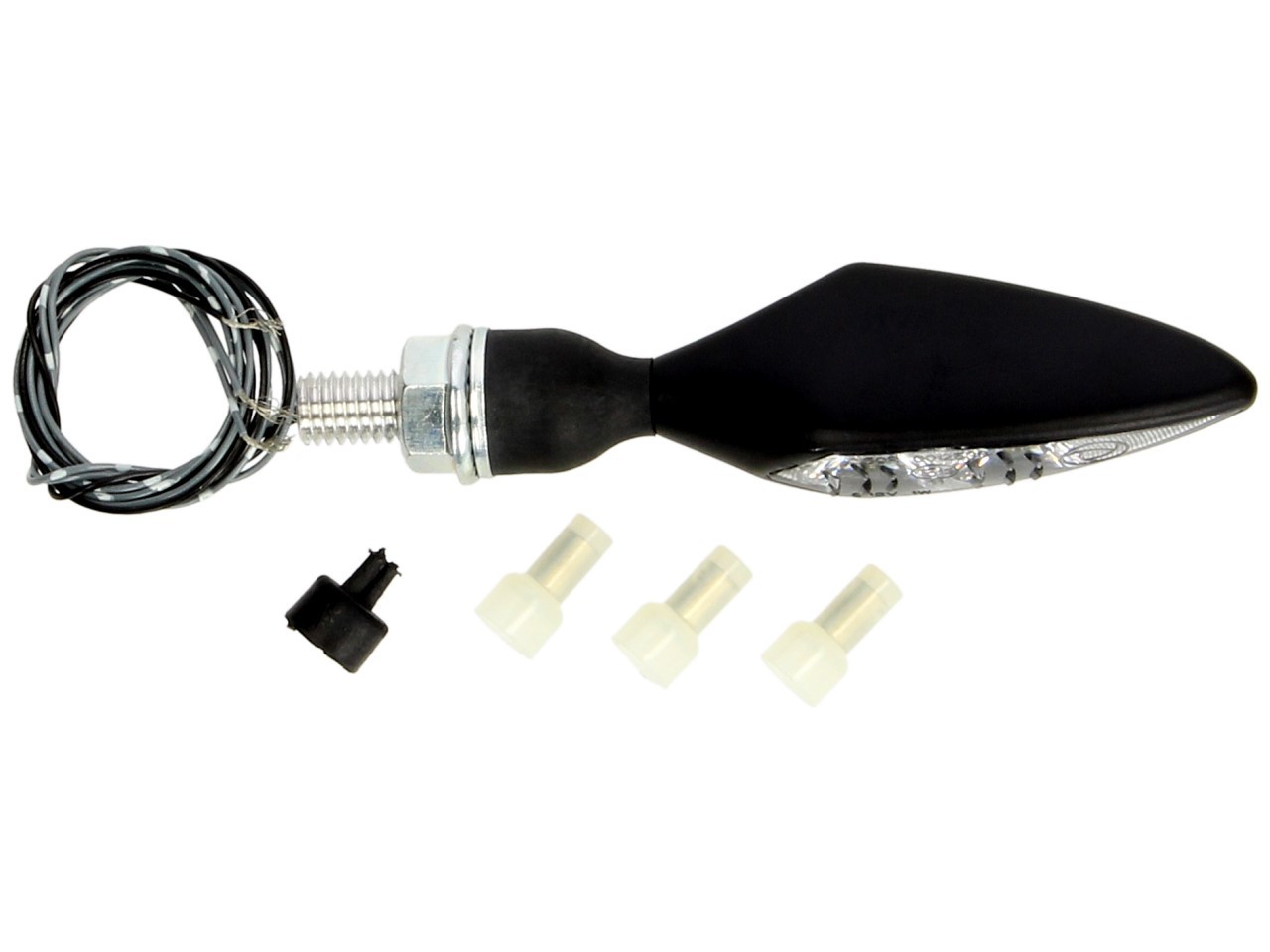 Clignotant Kellermann, Rhombus PL, acier, LED, avant gauche, 12 V, noir satiné, homologué E