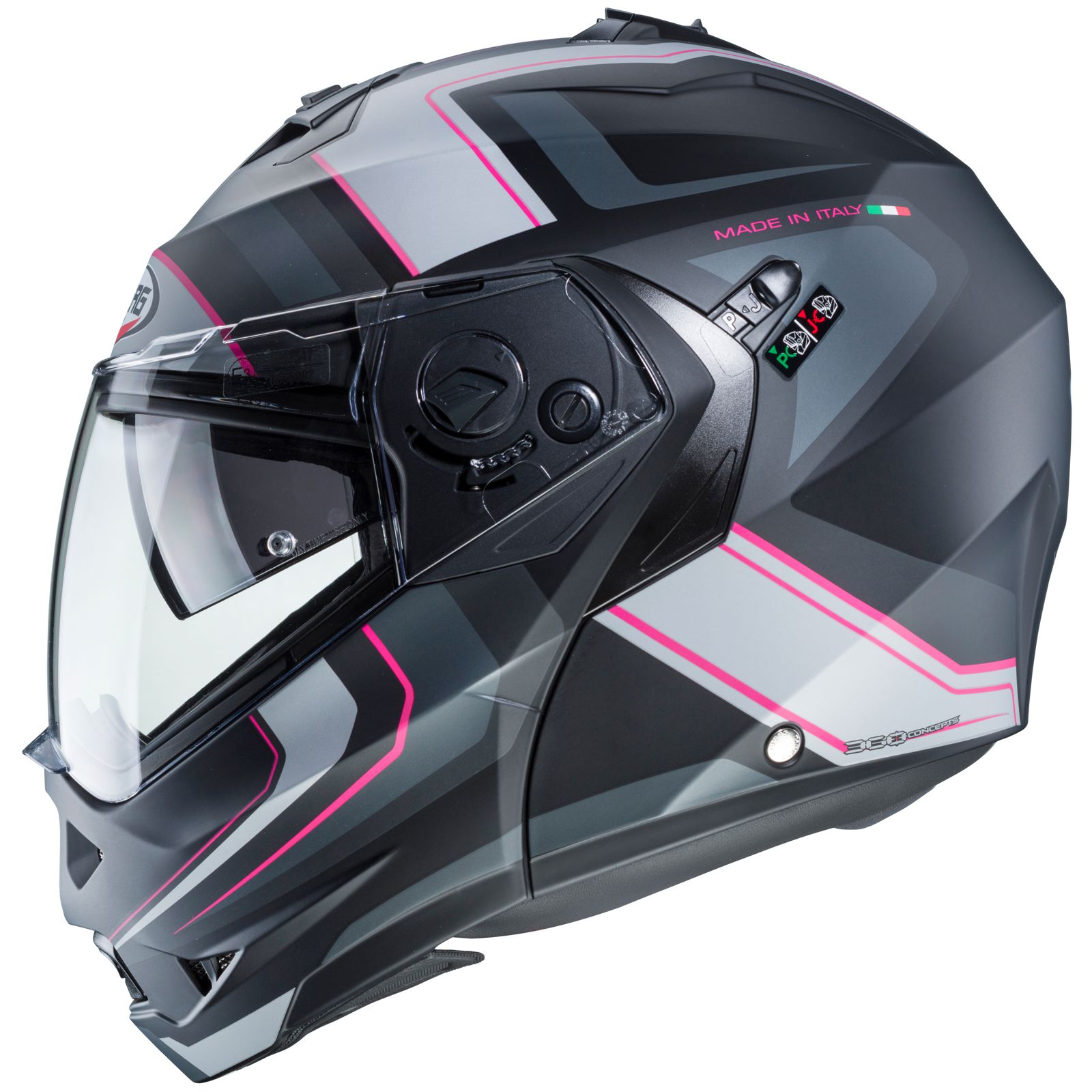 Caberg casque Duke II Tour, noir mat/anthracite-fuchsia