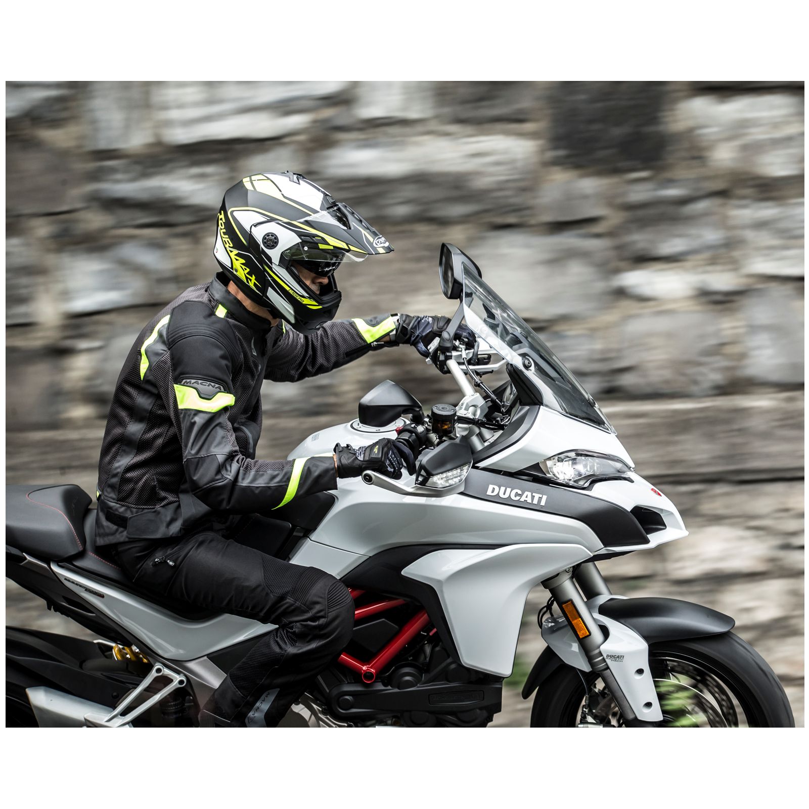 Caberg casque Tourmax Marathon, noir mat/blanc-jaune