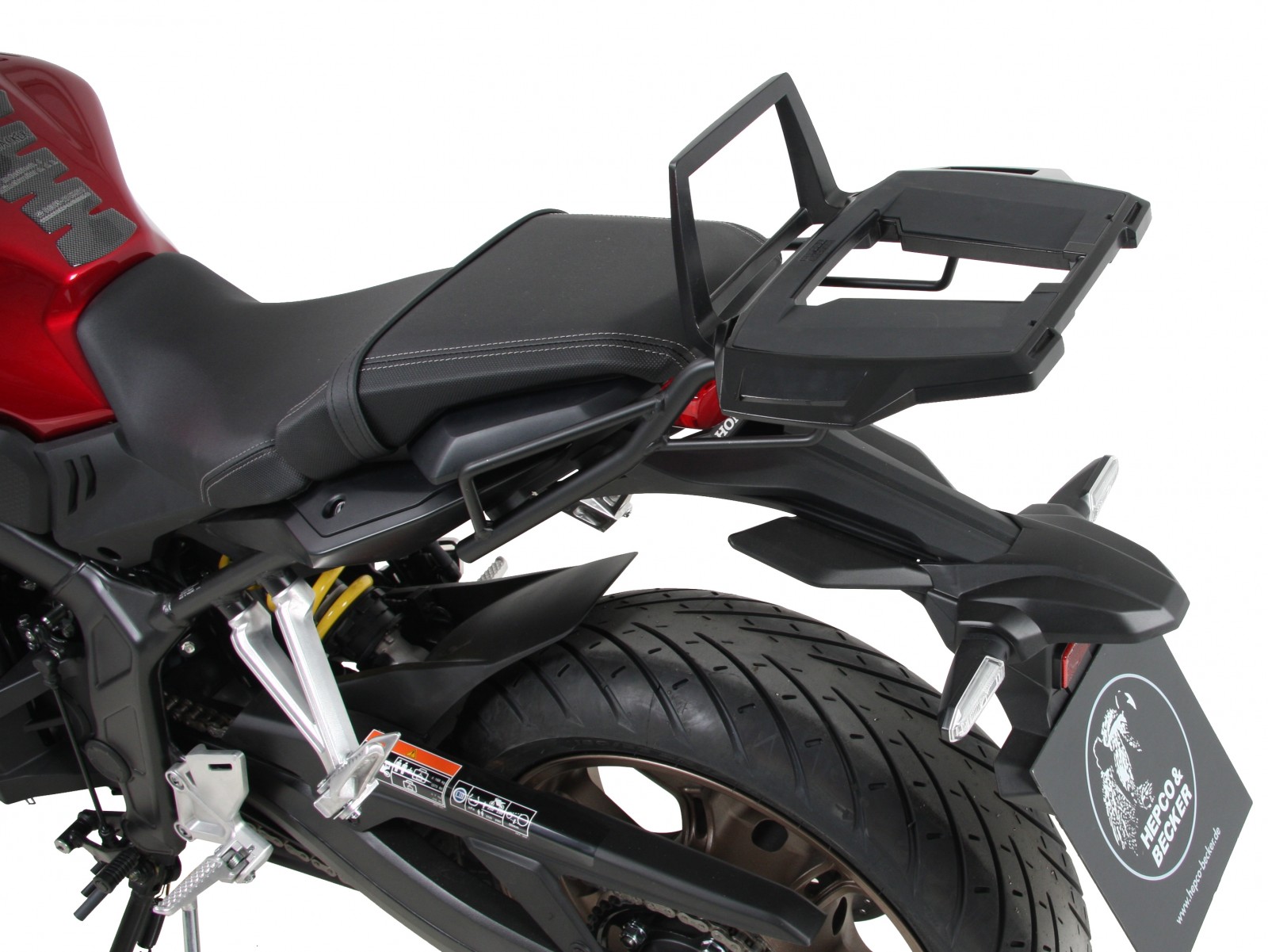 Support de top case Alurack noir pour Honda CB 650 R (19-20) Hepco & Becker