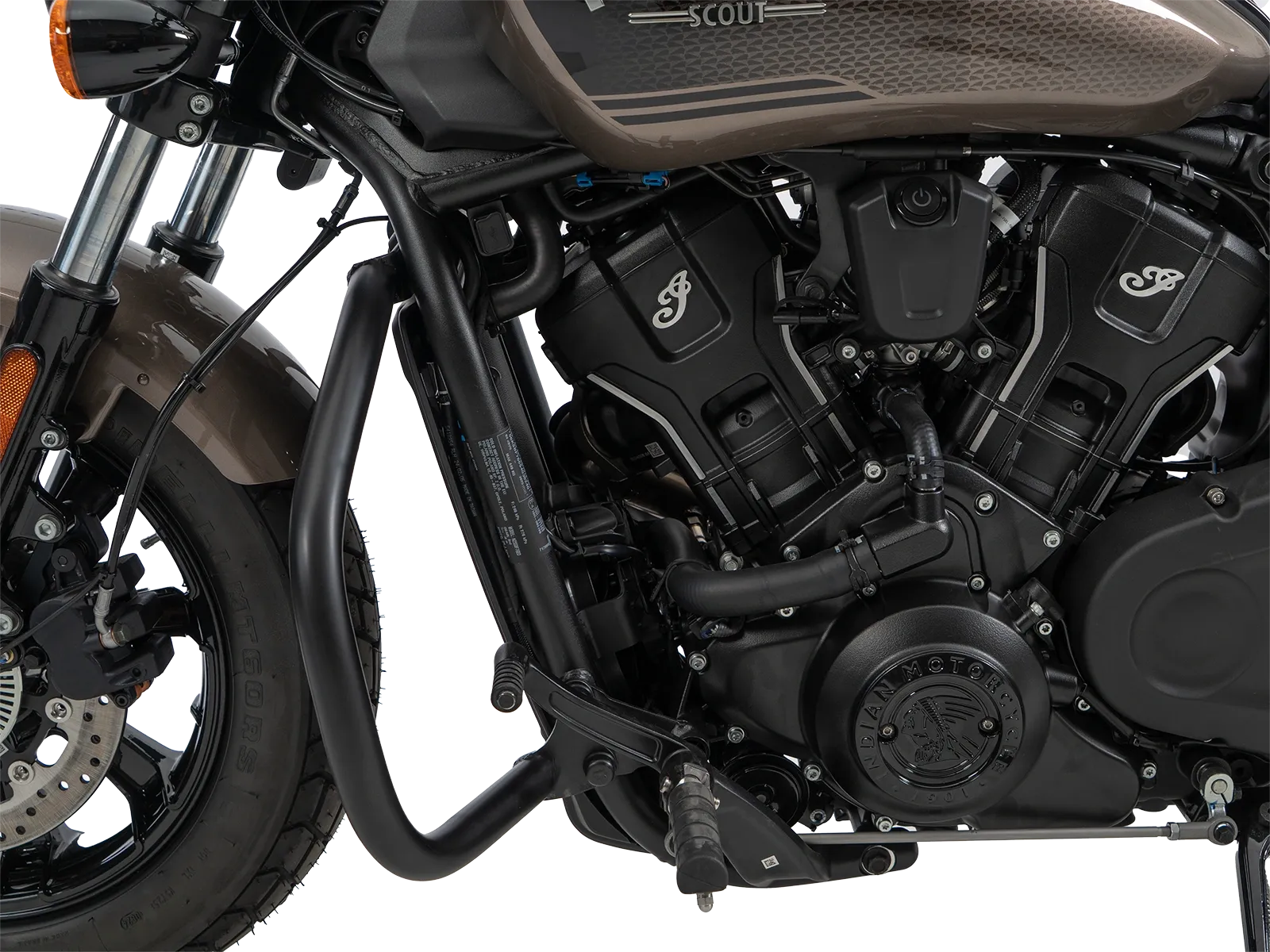 Arceau de protection moteur noir pour Indian Scout Sixty Classic (25-) (avec repose-pieds avancé)