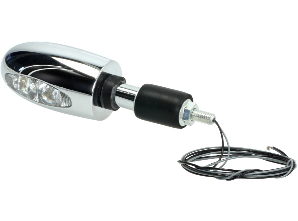 Clignotants Kellermann, BL 1000, acier, LED, VR/VL, 12 V, chrome brillant, homologués E