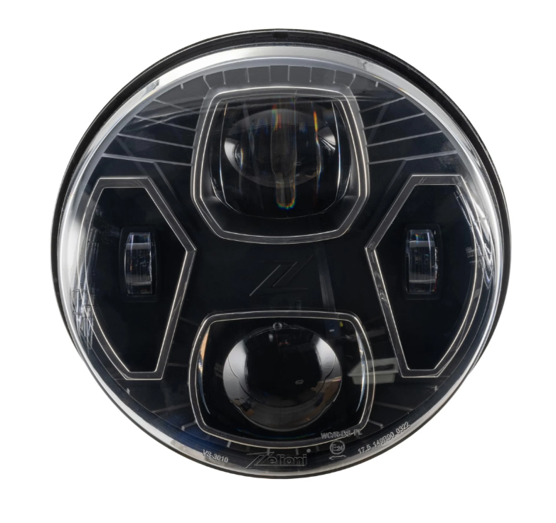 Phare ZELIONI Black Edition LED pour Vespa GTS/GTS Super HPE 125-300 (19-22), noir/chrome