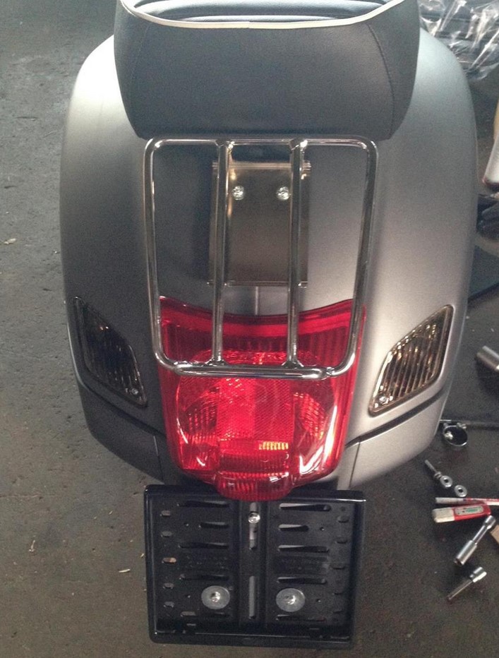 Porte-bagages arrière 70's pour Vespa GTS/GTV/GT 125-300ccm 4T LC, chrome