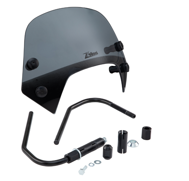 Flyscreen ZELIONI Racing pour Vespa Sprint 50-150ccm 2T/4T, teinté noir