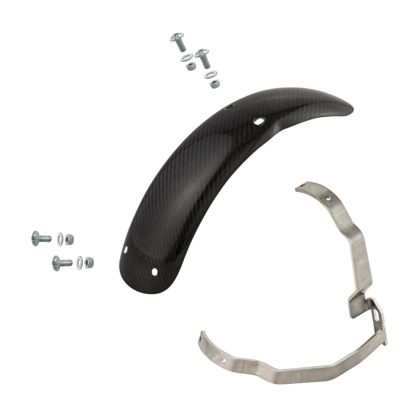 Aile 2.0 Garelli Race EVO II pour Vespa PX 80-200ccm, carbone clair, support inox