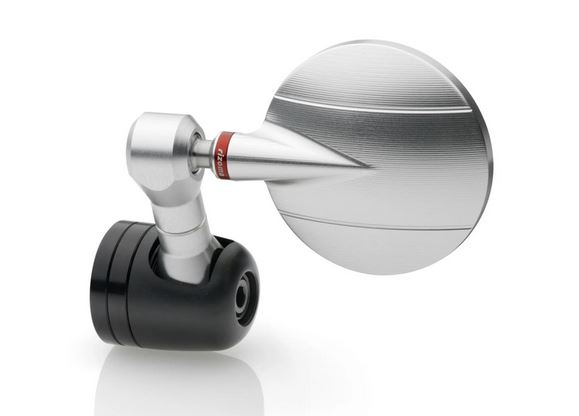 Rétroviseur d'extrémité de guidon RIZOMA "SPY-R" Ø 57 mm gauche ou droite pour Vespa, noir/argent anodisé