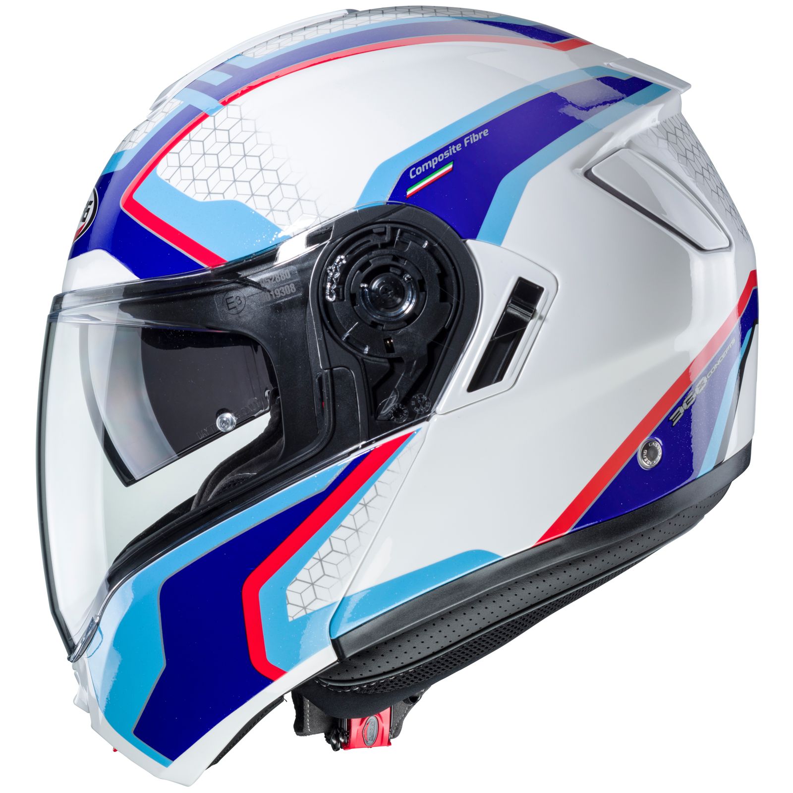 Caberg casque Levo Sonar, blanc/bleu-rouge