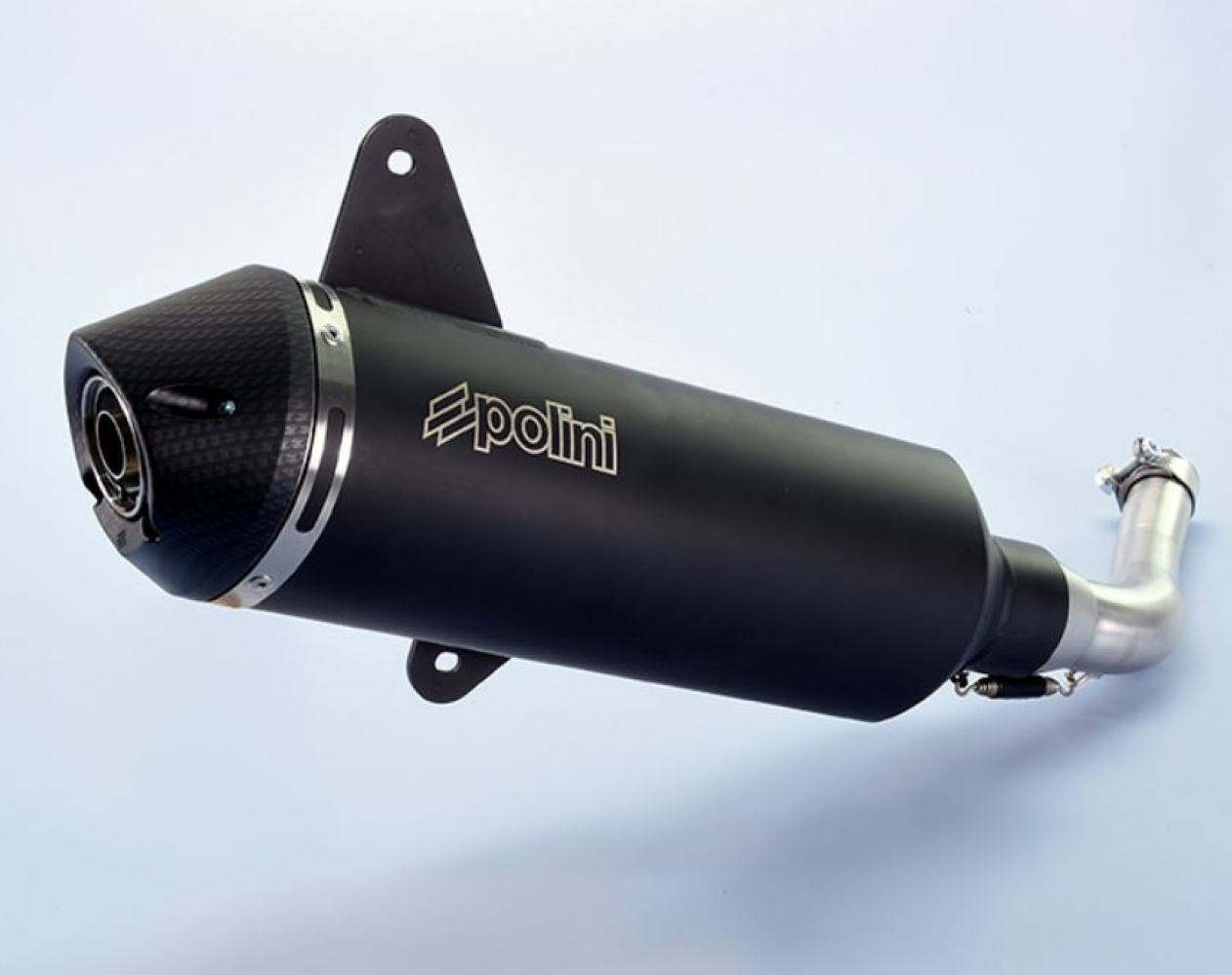 Polini, système d'échappement en aluminium, noir, catalyseur, Vespa 300 GTS, GTV E4 2017 -, avec ABE