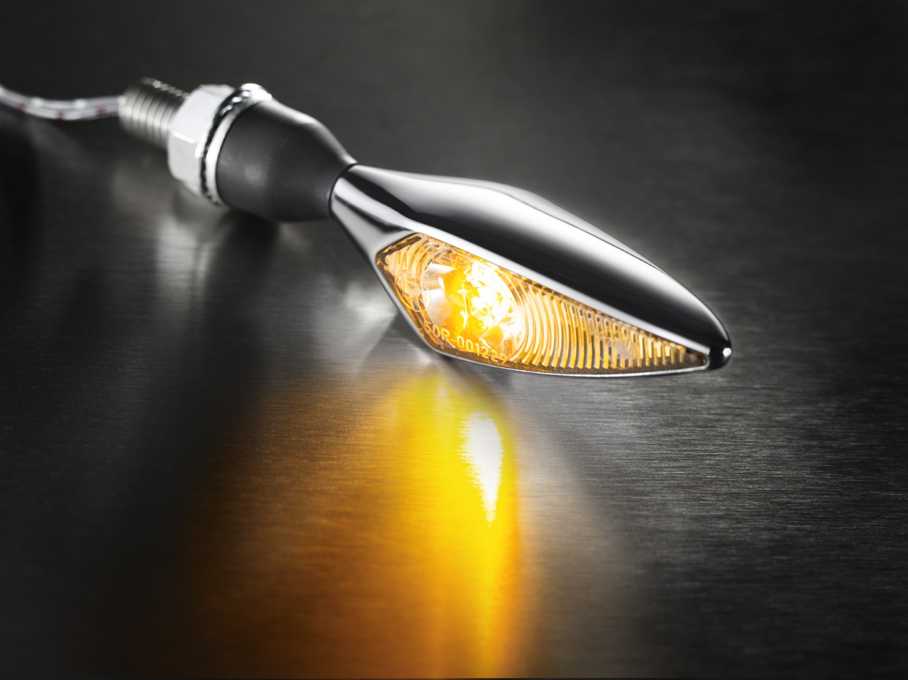 Clignotants Kellermann, losange, acier, LED, VR/HL, 12 V, chrome brillant, M8x20, homologués E