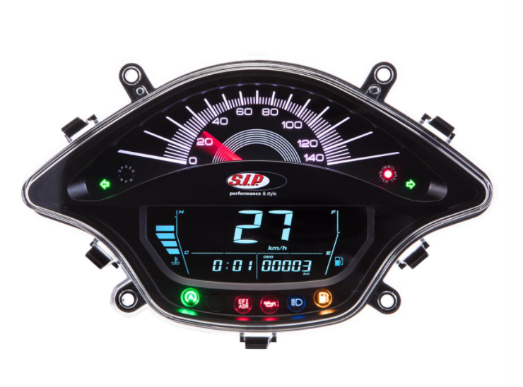 Compte-tours/tachymètre pour Vespa Primavera/Sprint 50-150ccm 2T/4T AC, noir